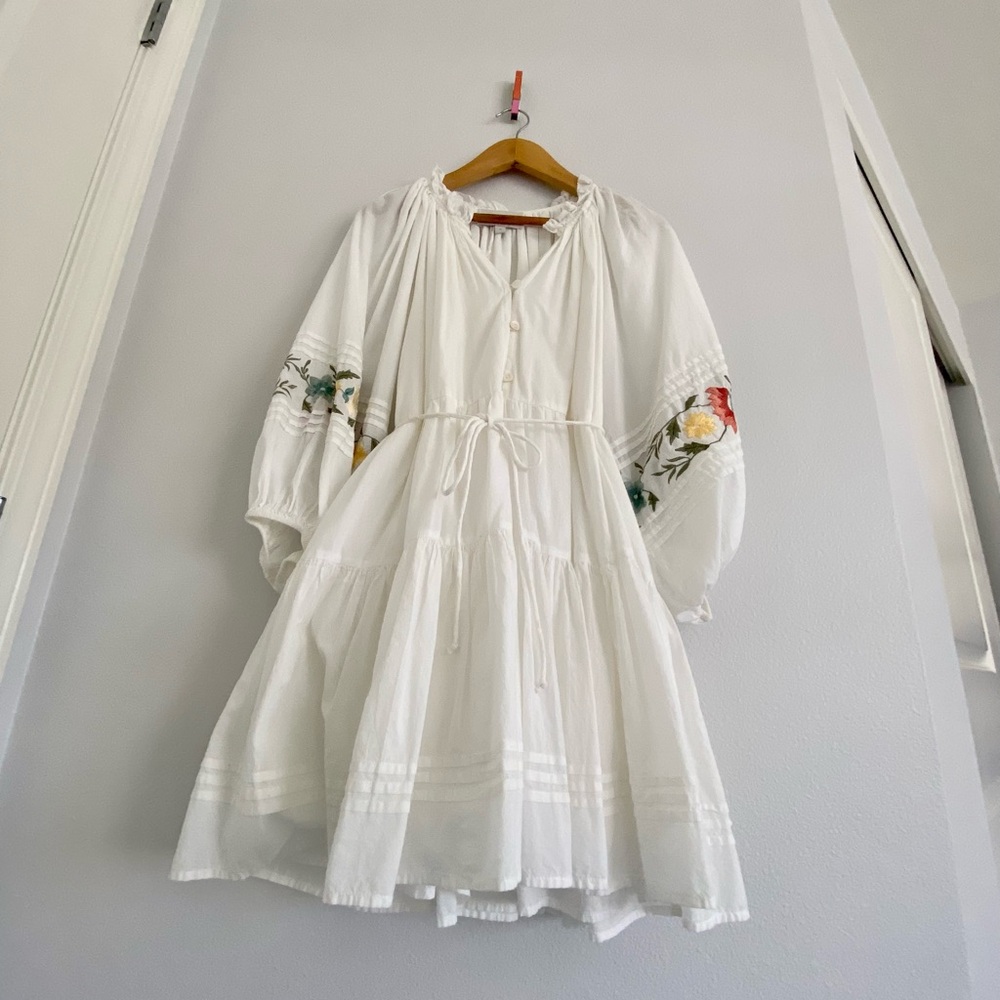 Boho Embroidered Long Sleeved Dress